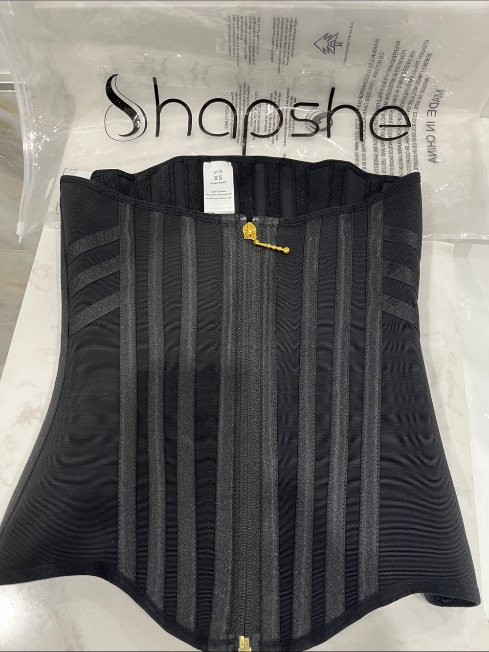 Black Waist Trainer Corset - Supportive Shaping (XS)